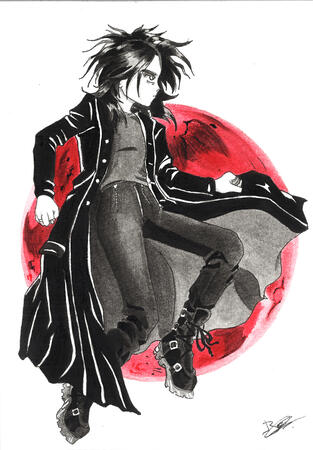 INKTOBER 2024 5 :"RED, BLACK &amp; WHITE SERIES"