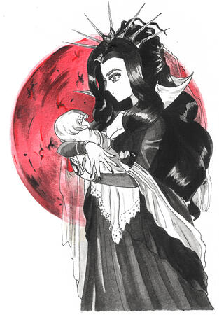 INKTOBER 2024 6 :"RED, BLACK &amp; WHITE SERIES"